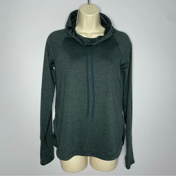 Athleta Uptempo Elevate Hoodie Sweatshirt Bali Green Oceanic Teal - Picture 2 of 10